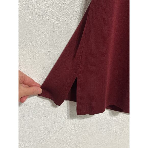Exclusively MISOOK Sleeveless Mock Neck Stretch Sweater XS Burgundy Quite Luxury - Picture 4 of 11